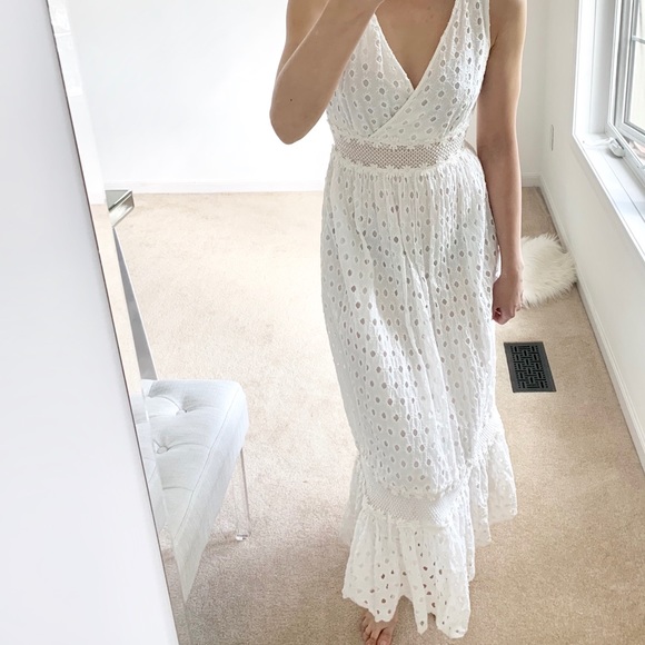 LOVELY White Crocheted Eyelet Dress - Picture 2 of 6